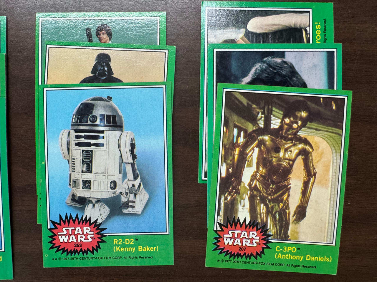 1977 Topps Star Wars Series 4 Partial Card Set 53/66 Fixed C3PO W/ Stickers EX