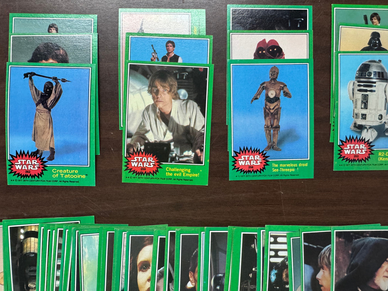 1977 Topps Star Wars Series 4 Partial Card Set 53/66 Fixed C3PO W/ Stickers EX