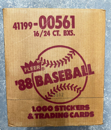 1988 Fleer Baseball 16/24 Count Case Factory Sealed