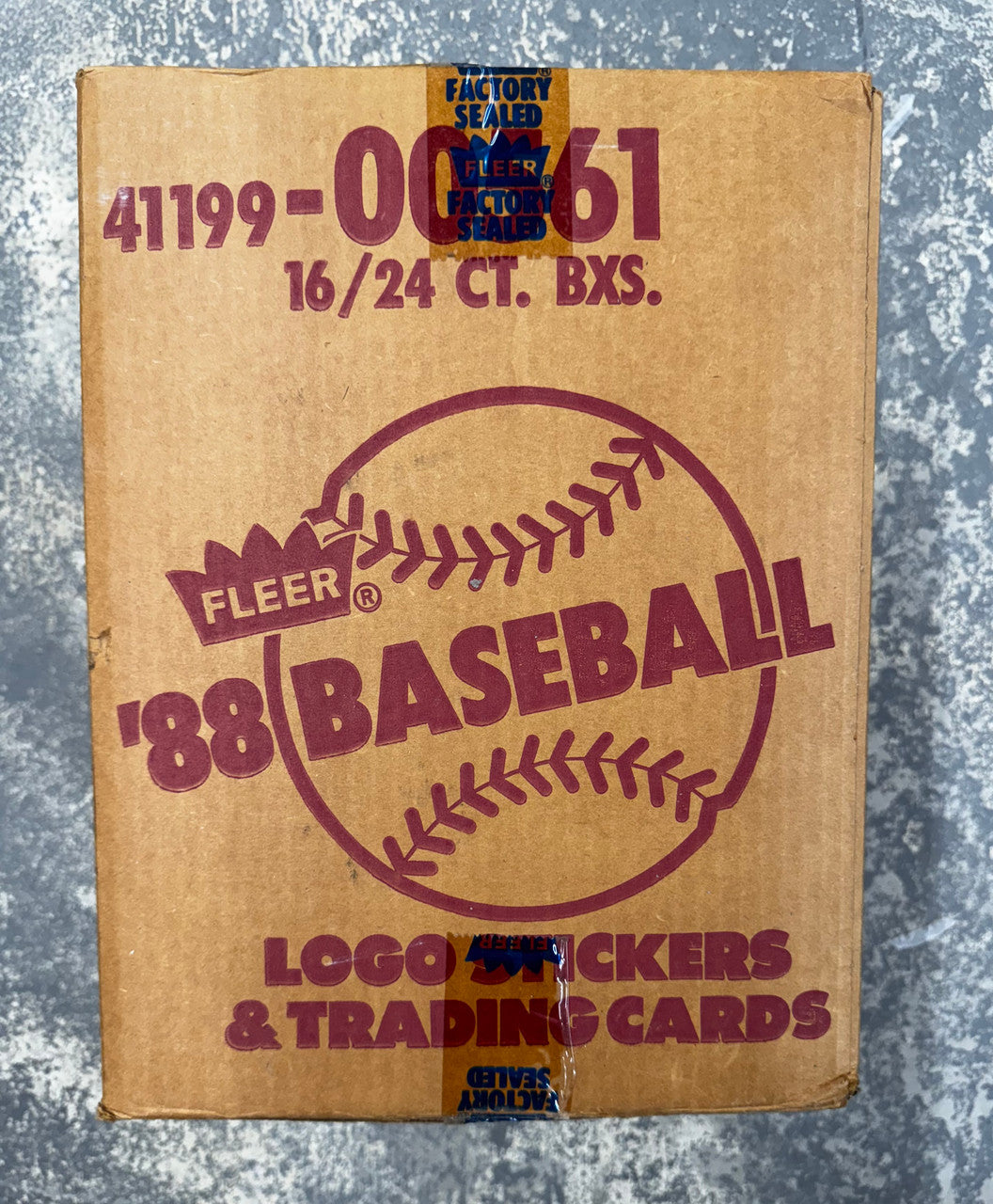 1988 Fleer Baseball 16/24 Count Case Factory Sealed