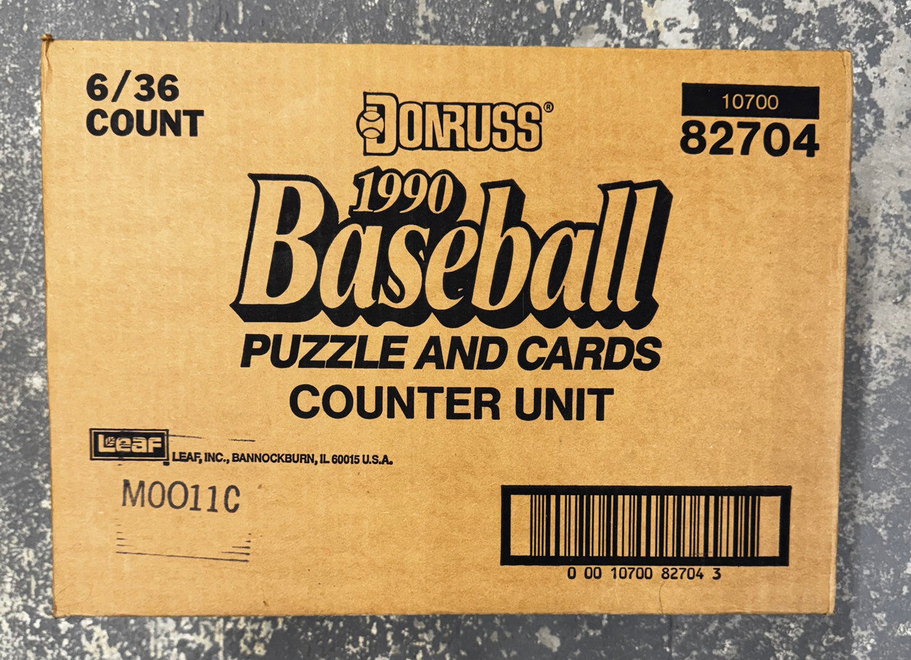 1990 Donruss Baseball Counter Display 6-Box Case Factory Sealed
