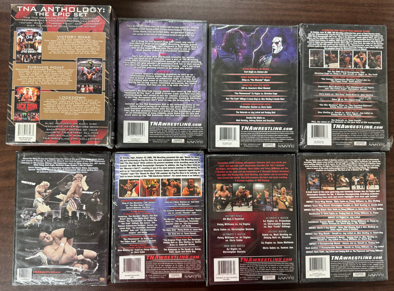 TNA Wrestling Sealed DVD Lot Anthology Bound for Glory Genesis Slammiversary
