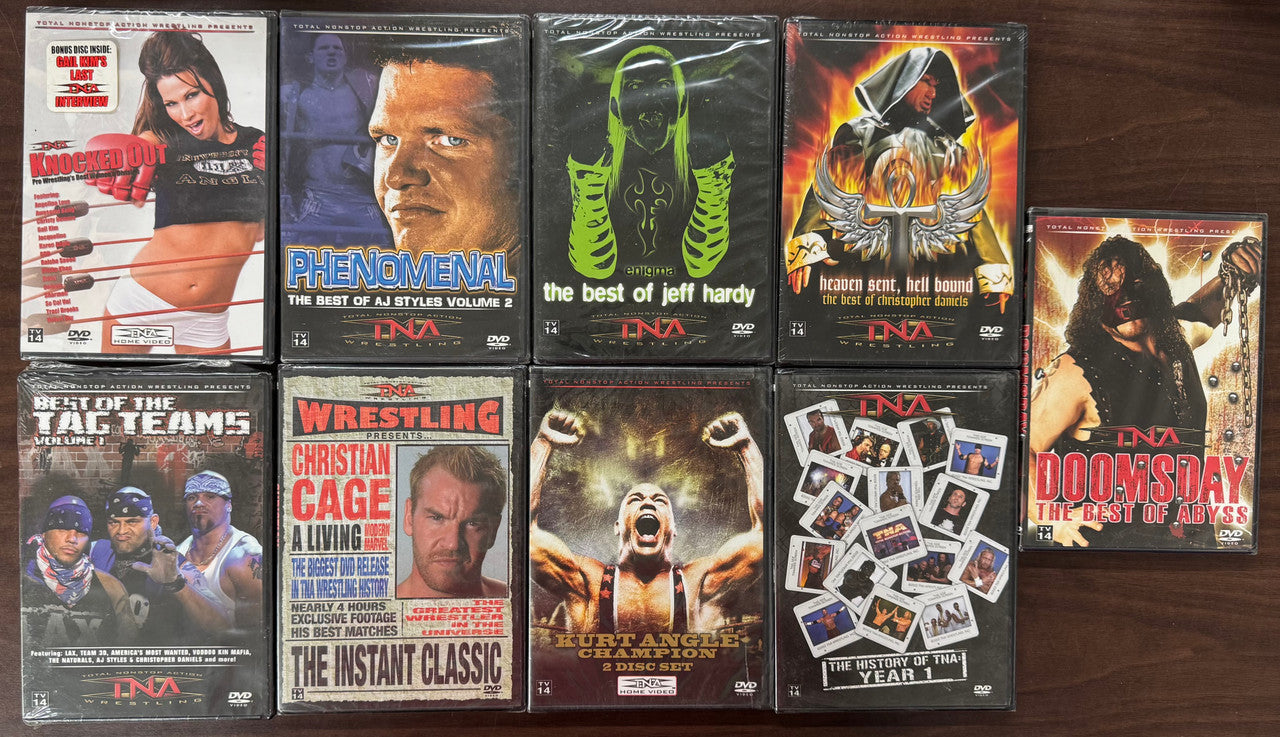 TNA Wrestling Sealed DVD Lot Jeff Hardy Kurt Angle AJ Styles