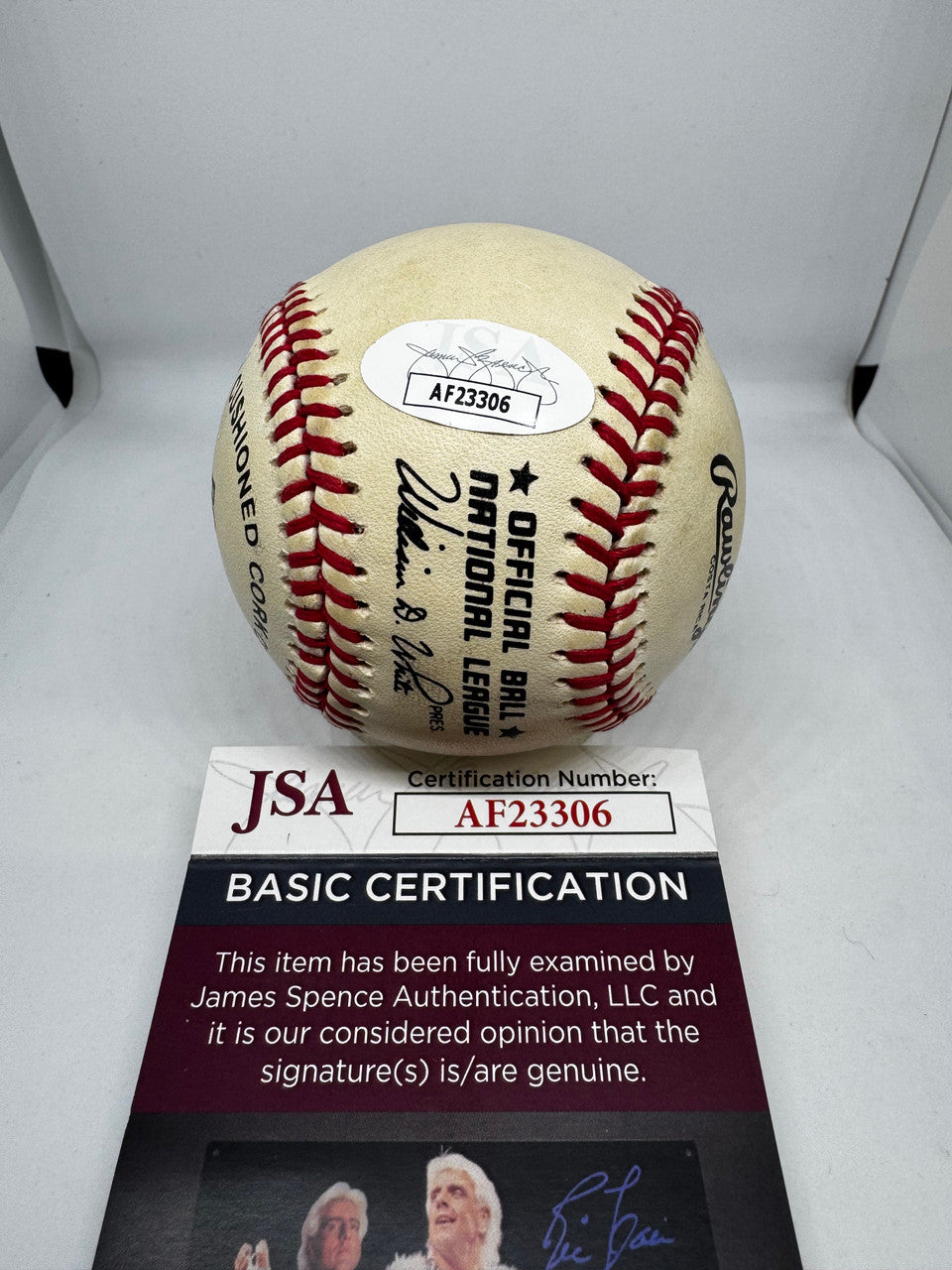 Warren Spahn Johnny Sain Signed Autographed Inscribed Rawlings ONL Baseball JSA