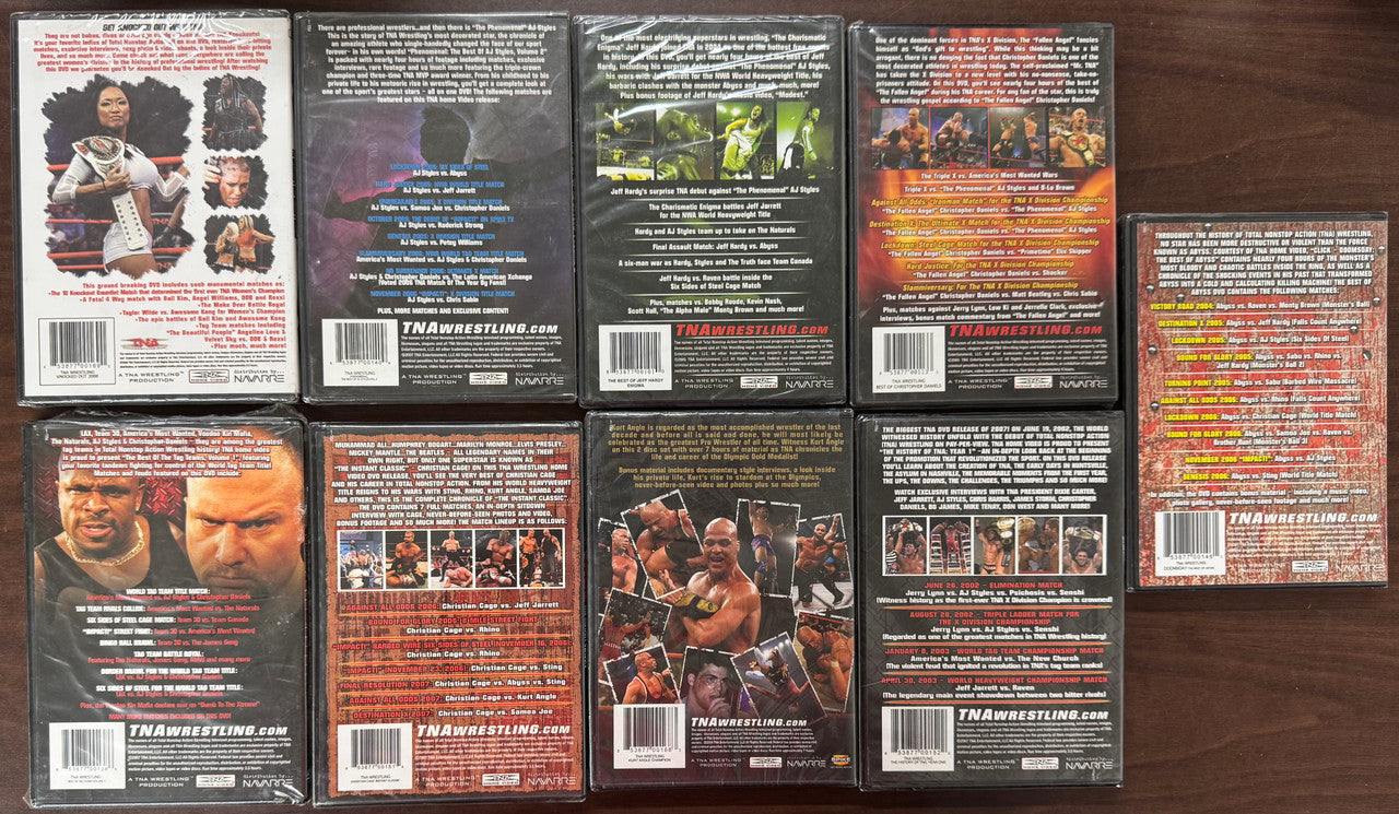 TNA Wrestling Sealed DVD Lot Jeff Hardy Kurt Angle AJ Styles