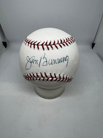 Jim Bunning Signed Autographed Rawlings OML Baseball Leaf
