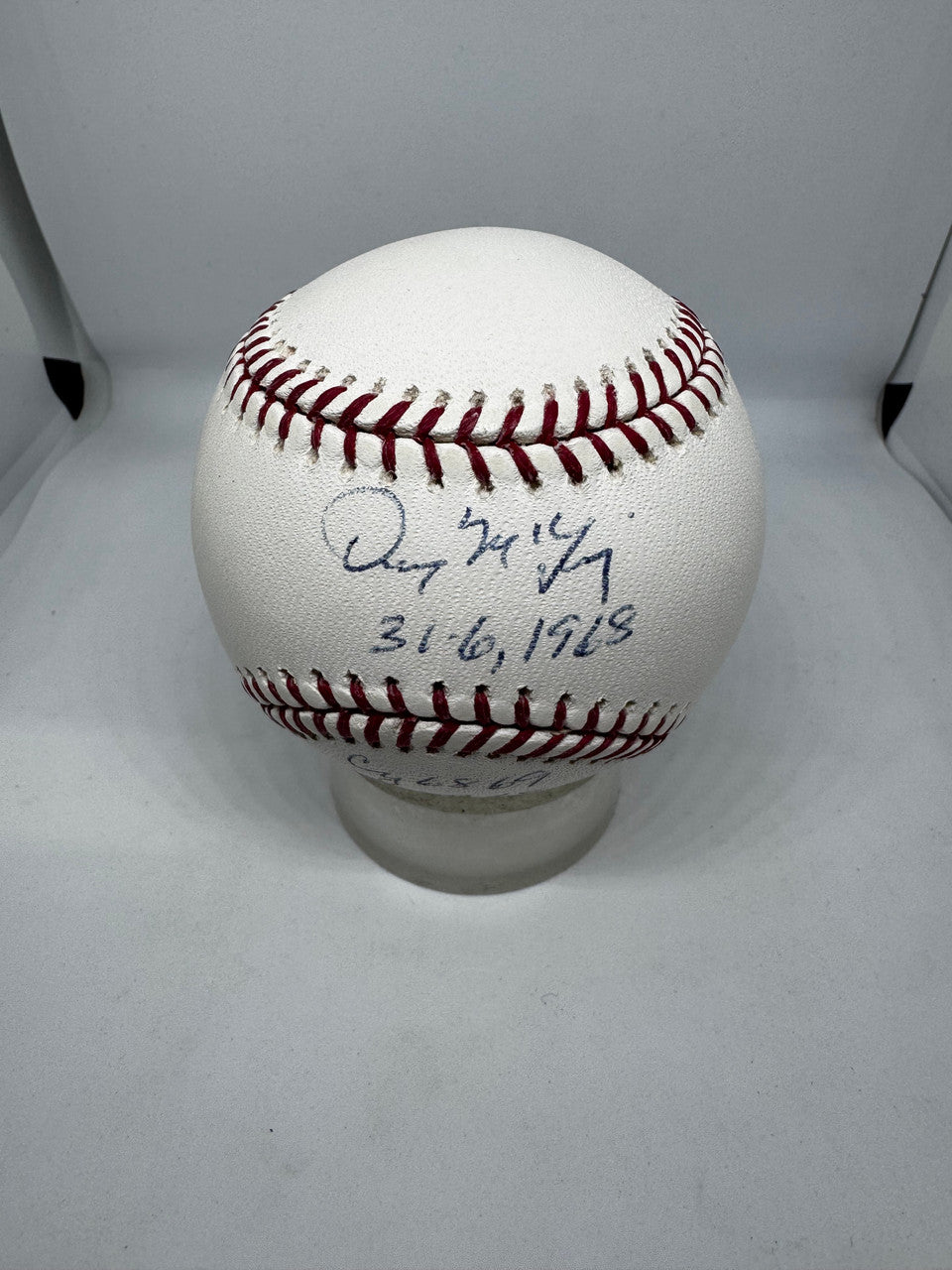 Denny McLain Signed Autographed Inscribed Rawlings OML Baseball Gibraltar