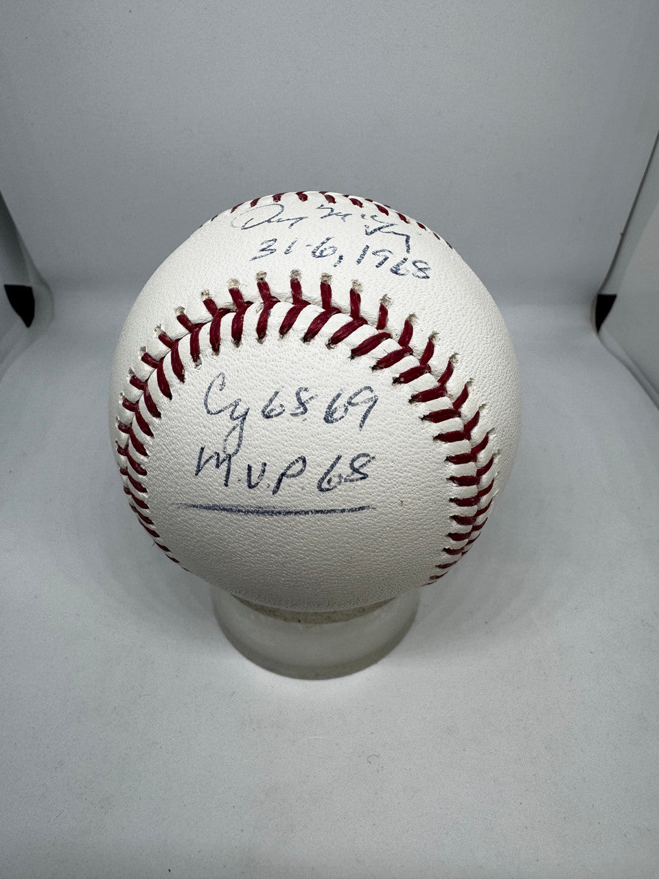 Denny McLain Signed Autographed Inscribed Rawlings OML Baseball Gibraltar