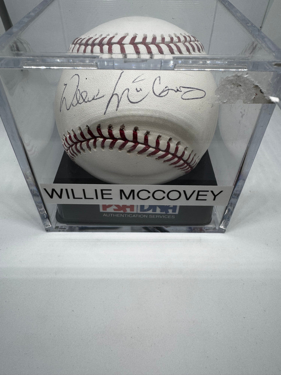 Willie McCovey Signed Autographed Rawlings OML Baseball PSA 9.5