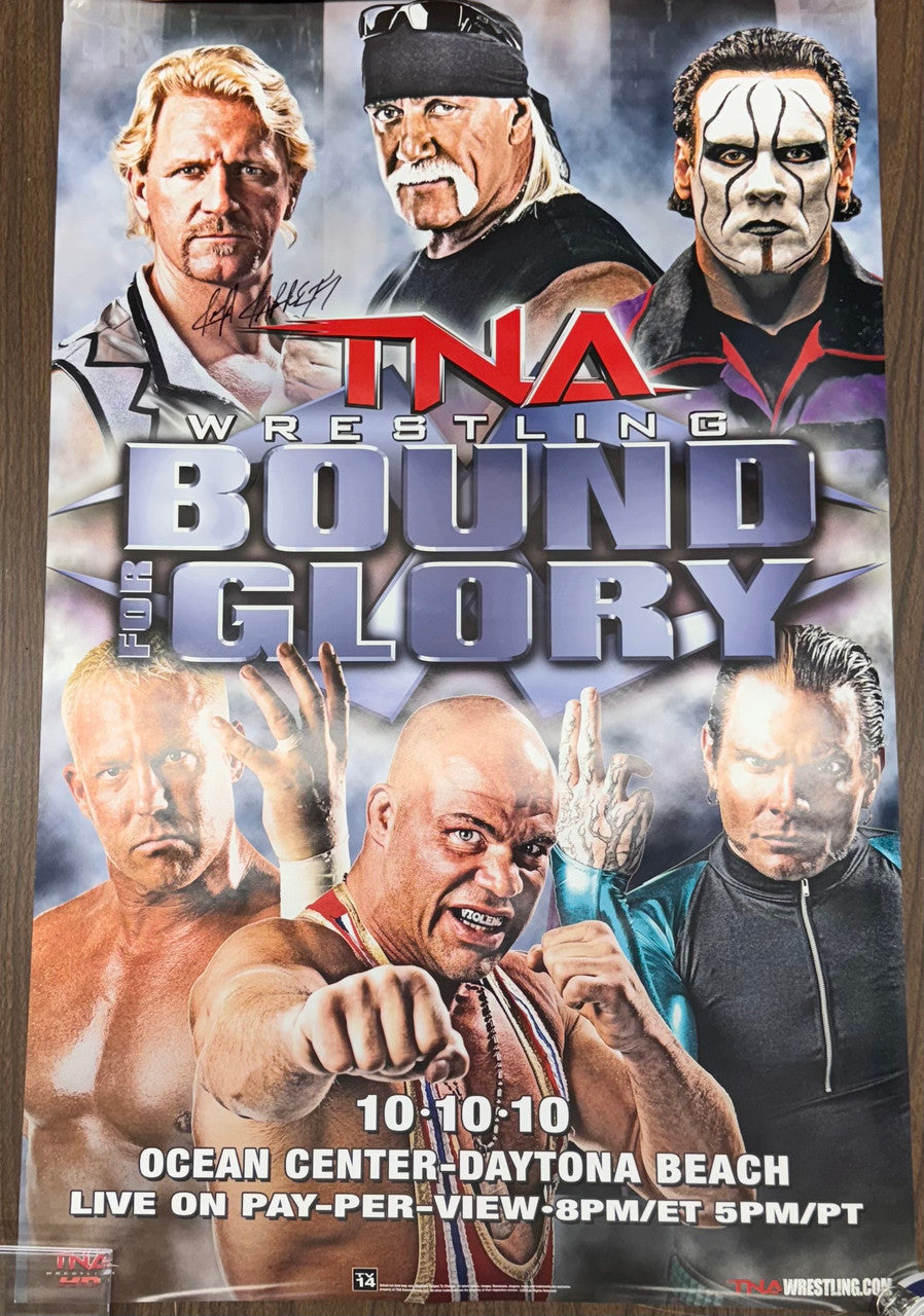 TNA Wrestling Bound for Glory 2010 Signed Autograph Event Poster Jeff Jarrett