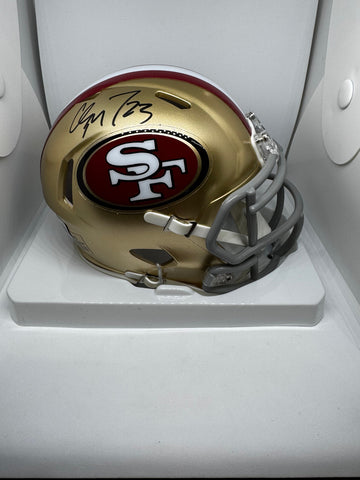 Christian McCaffery Signed Autographed 49ers Riddell Speed Mini Helmet BAS