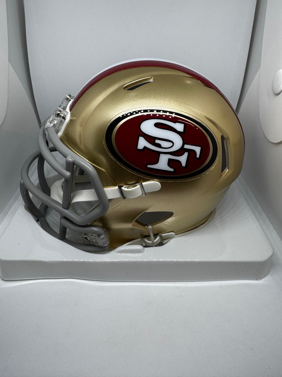 Christian McCaffery Signed Autographed 49ers Riddell Speed Mini Helmet BAS