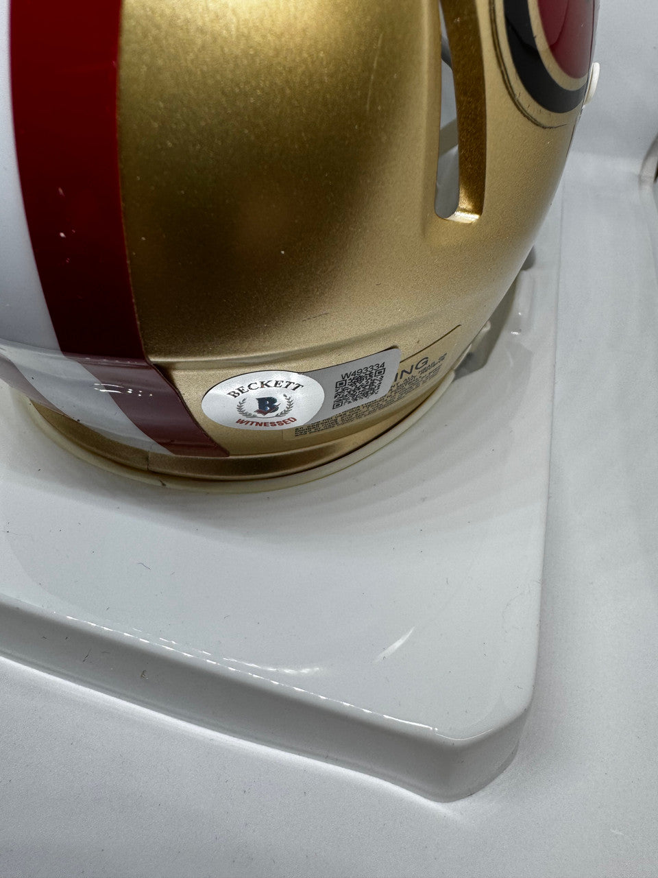 Christian McCaffery Signed Autographed 49ers Riddell Speed Mini Helmet BAS