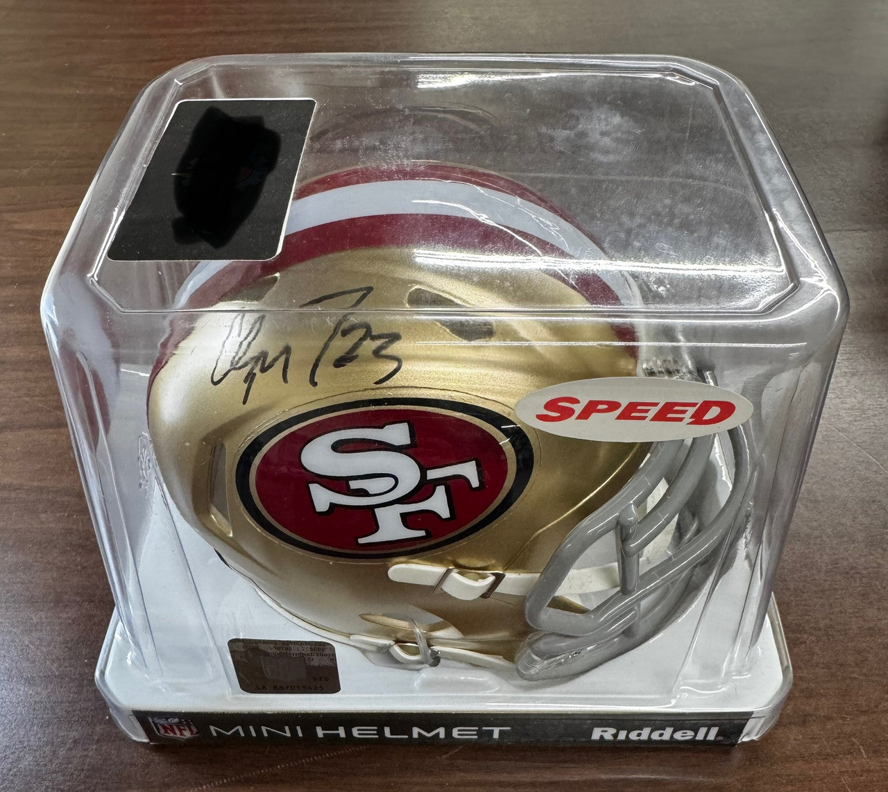 Christian McCaffery Signed Autographed 49ers Riddell Speed Mini Helmet BAS