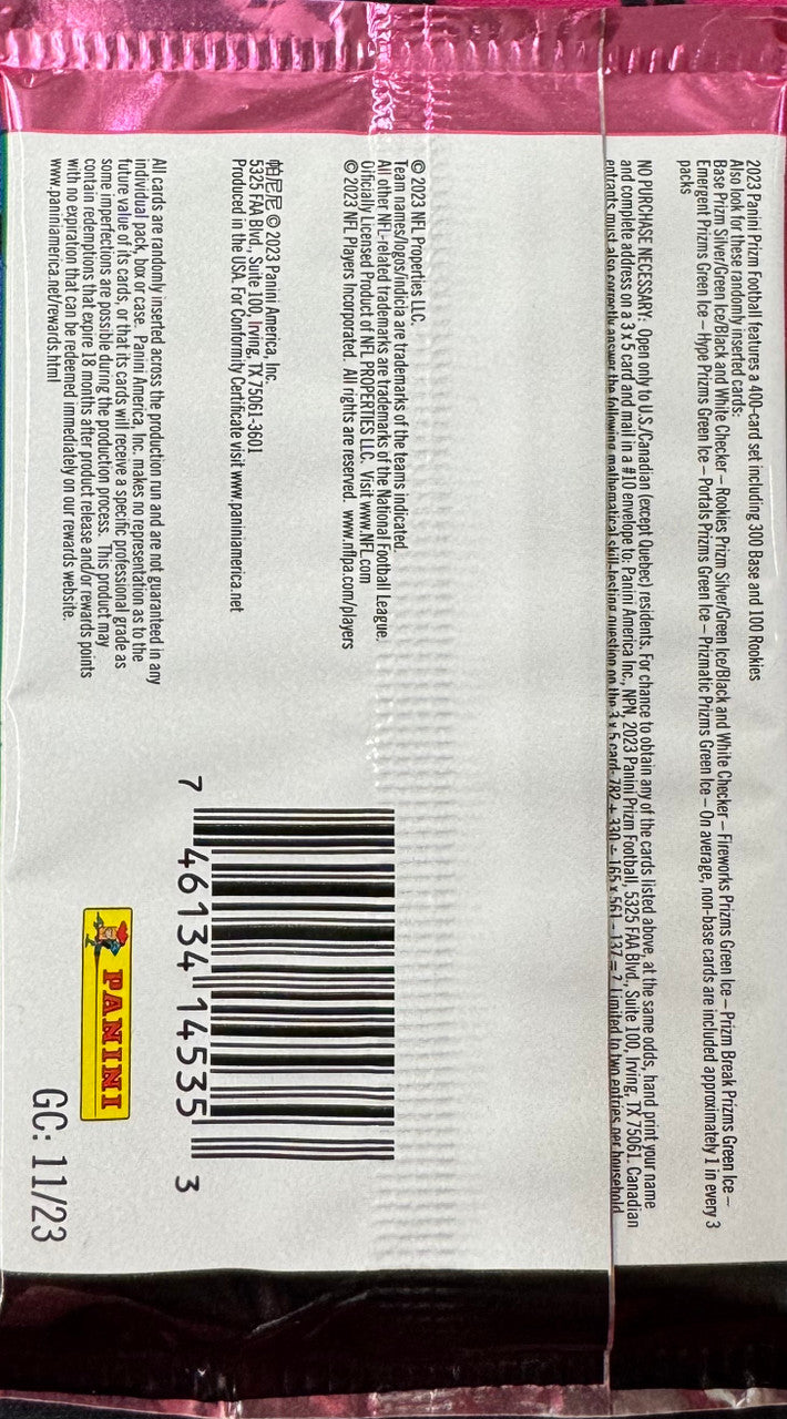 2023 Panini Prizm Football Retail Pack
