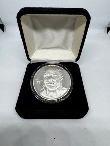 Highland Mint Barry Sanders 1 Troy Ounce .999 Fine Silver Coin In Case #5666