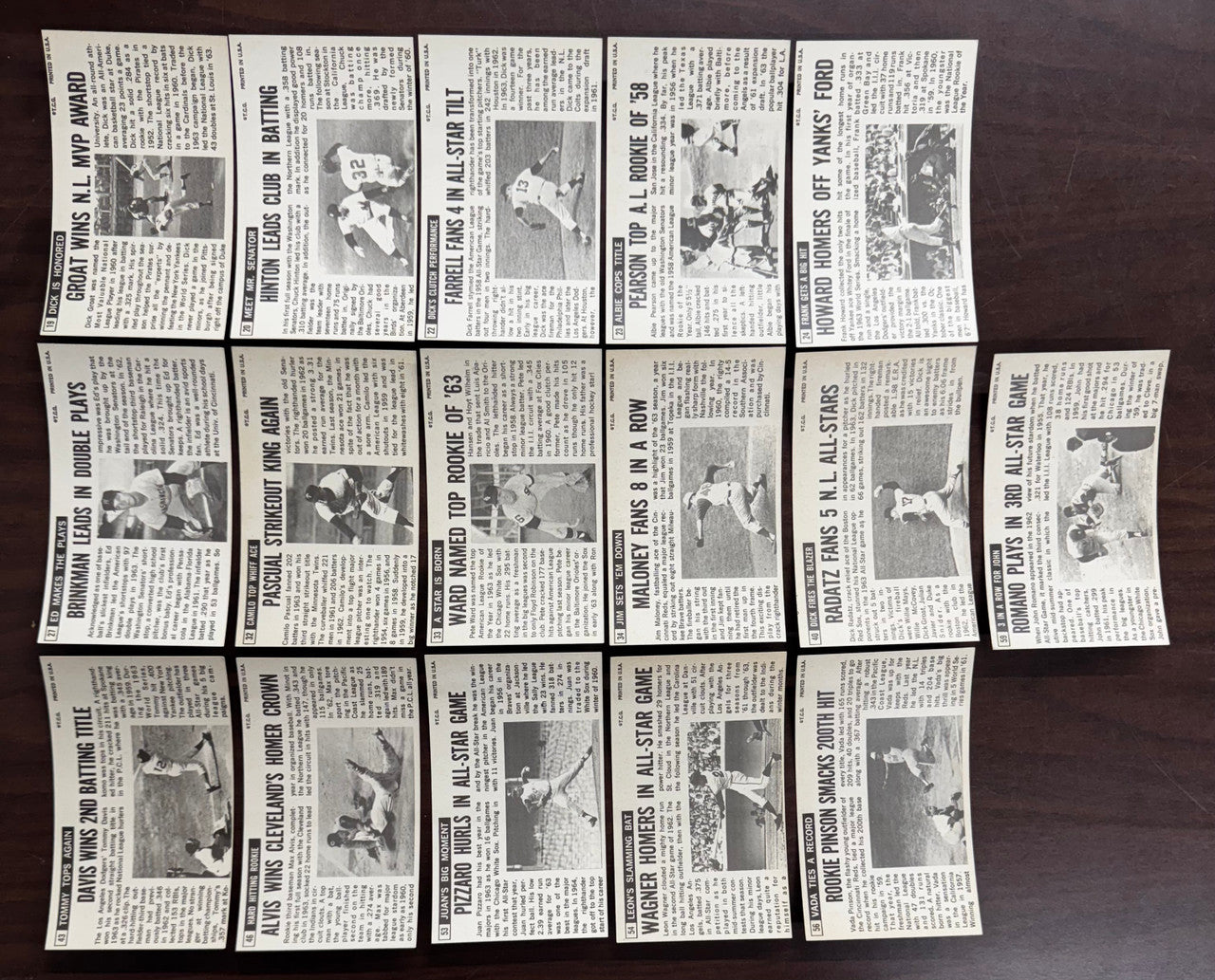 1964 Topps Giants Baseball Partial Set (31/60) EX-MT Fox Cepeda Oliva Boyer