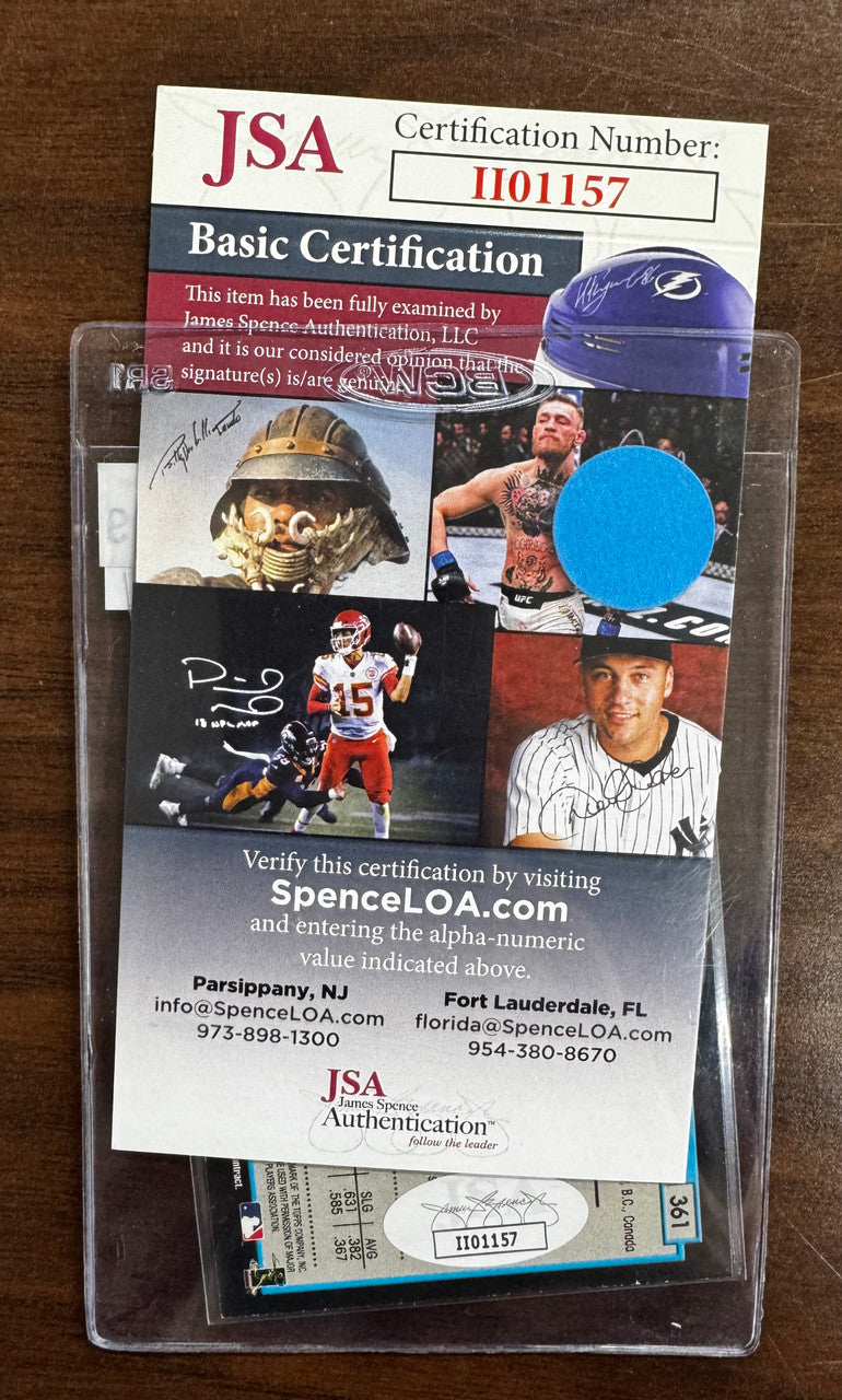 2001 Bowman Justin Morneau RC Signed Autographed #361 JSA
