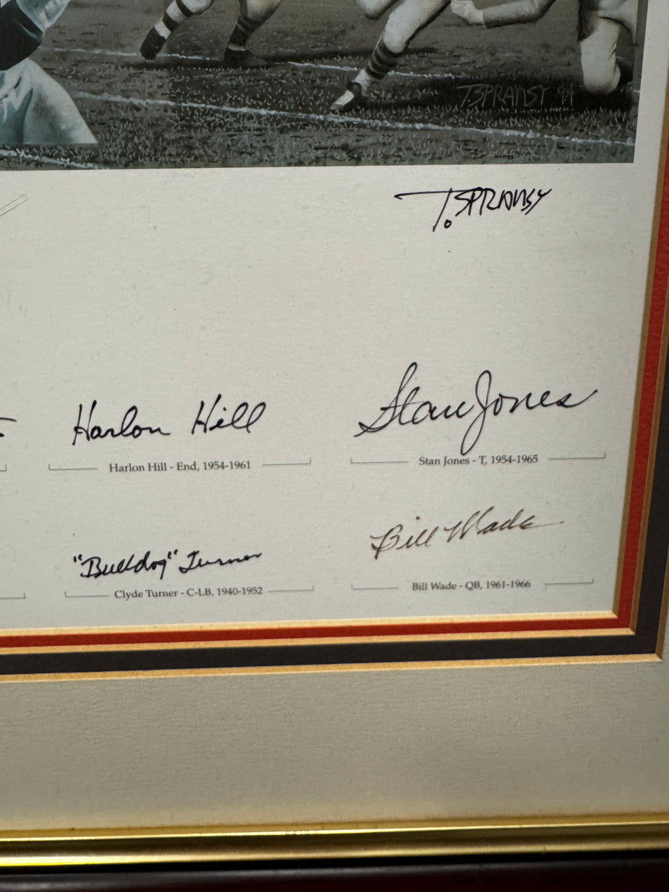Chicago Bears 75th Anniversary Limited Edition Print W/ 20 Autos Framed /750