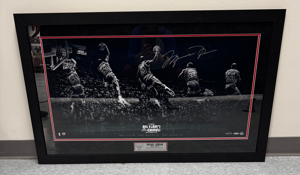 Michael Jordan Autographed Print Kiss The Rim UDA