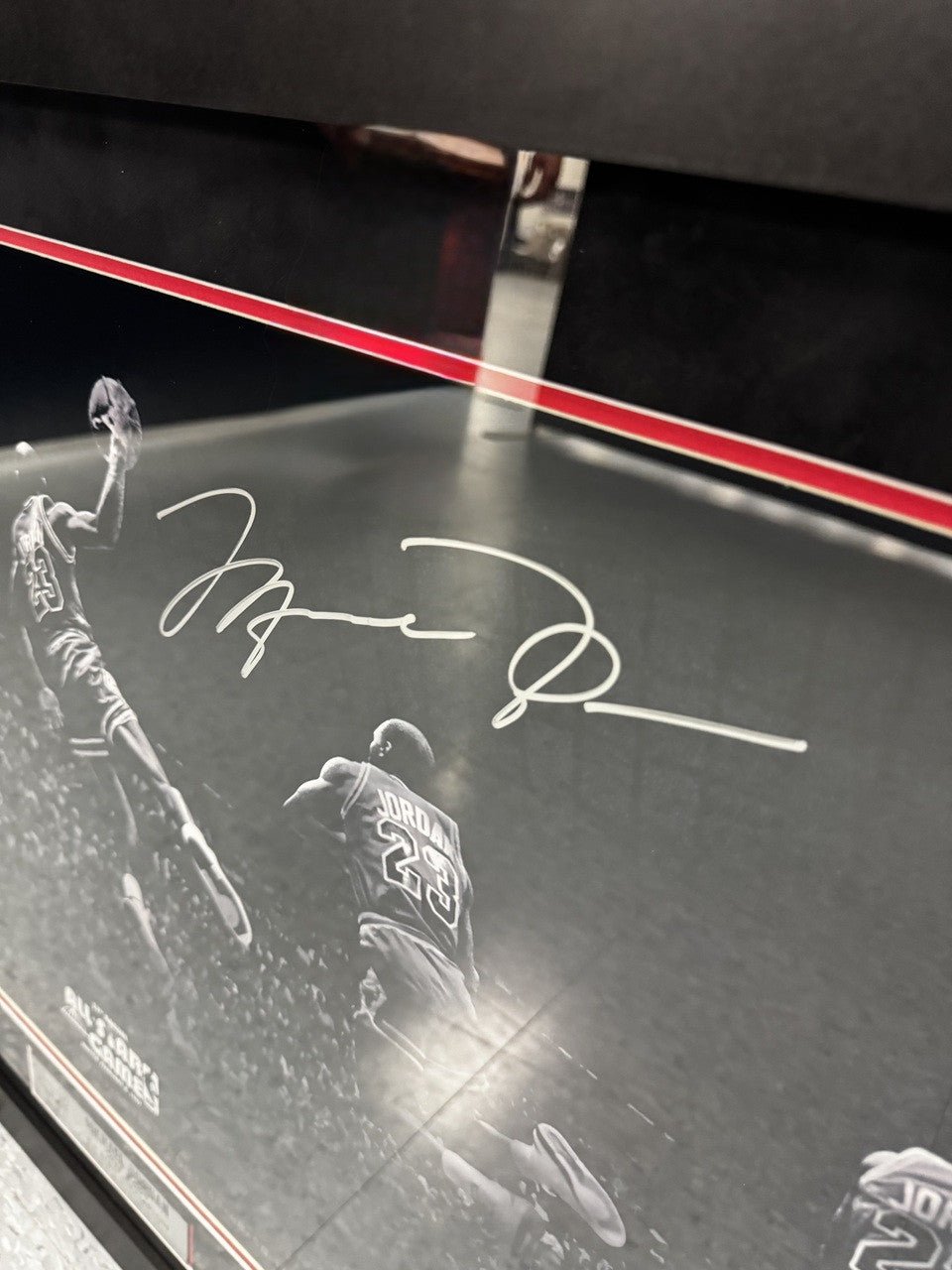 Michael Jordan Autographed Print Kiss The Rim UDA