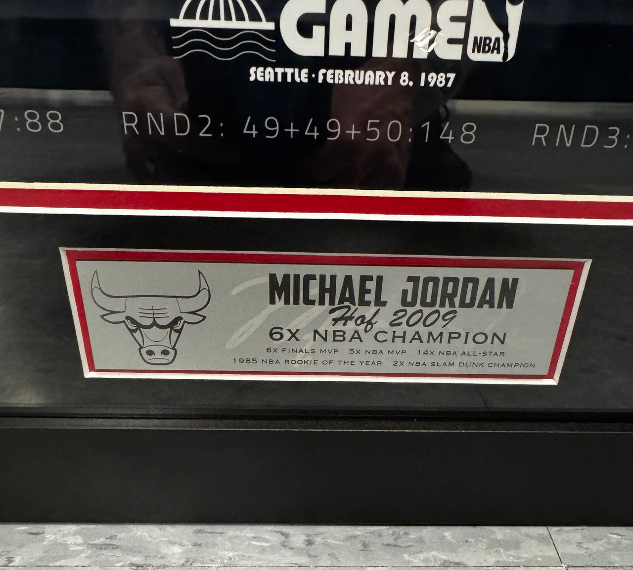 Michael Jordan Autographed Print Kiss The Rim UDA