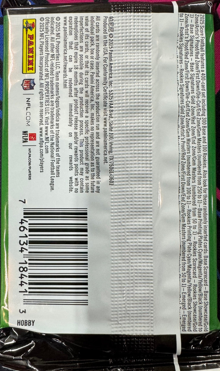 2025 Panini Score Football Hobby Pack