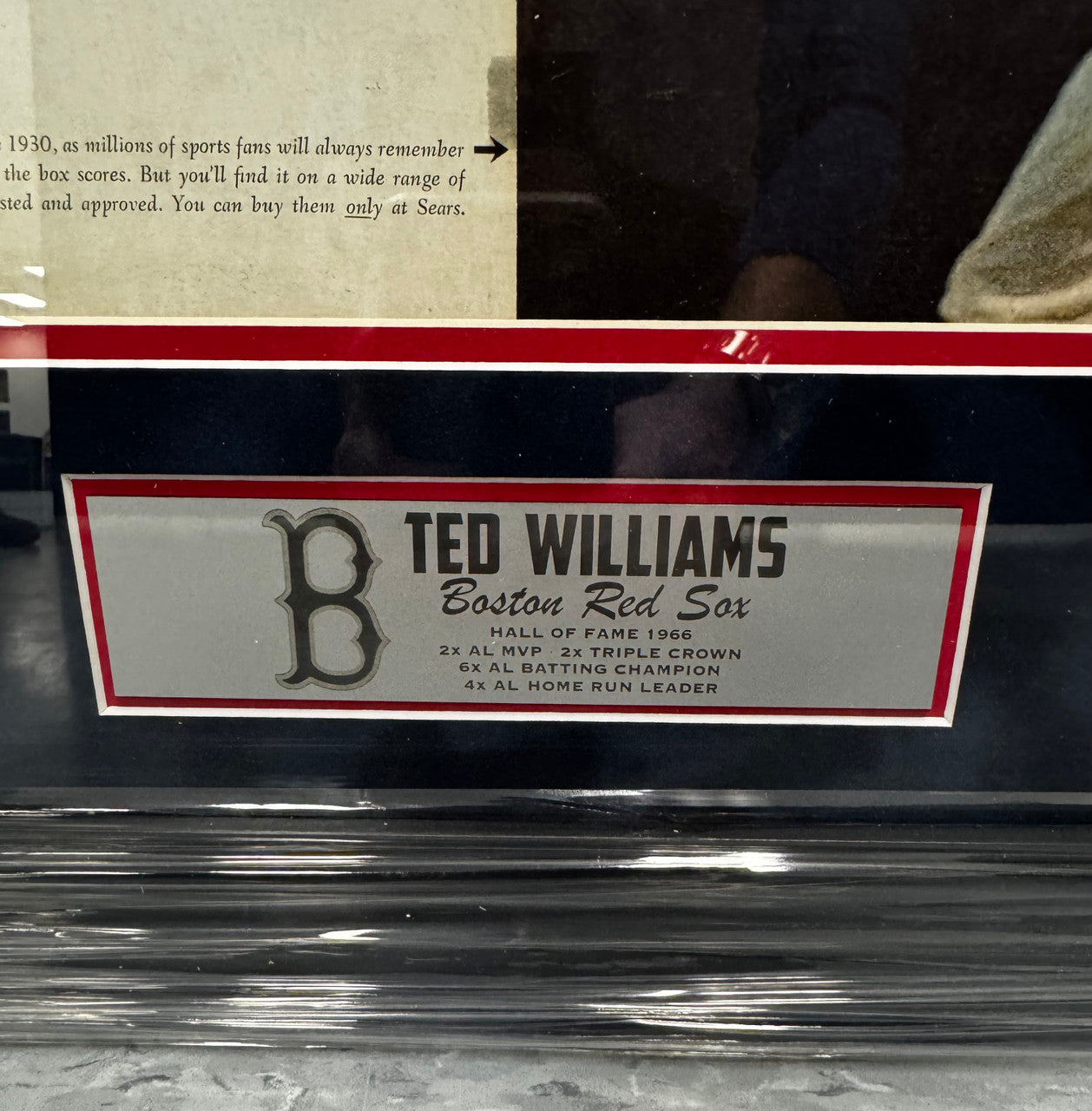 Ted Williams Signed Autographed Framed Magazine Page JSA