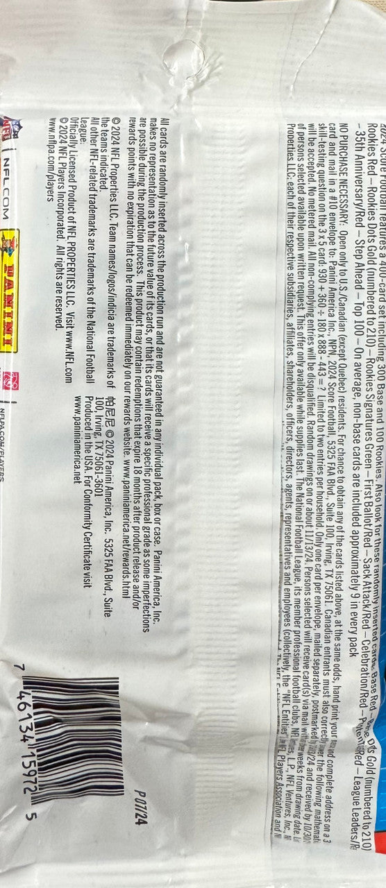 2024 Panini Score Football Fat Pack