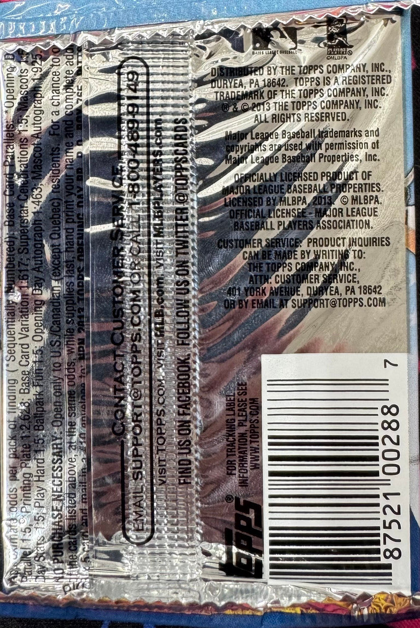 2013 Topps Opening Day Baseball Pack