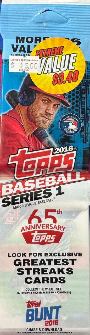 2016 Topps Baseball Series 1 Rack Pack