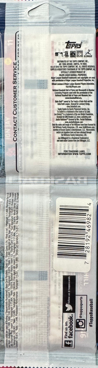 2015 Topps Baseball Series 1 Rack Pack