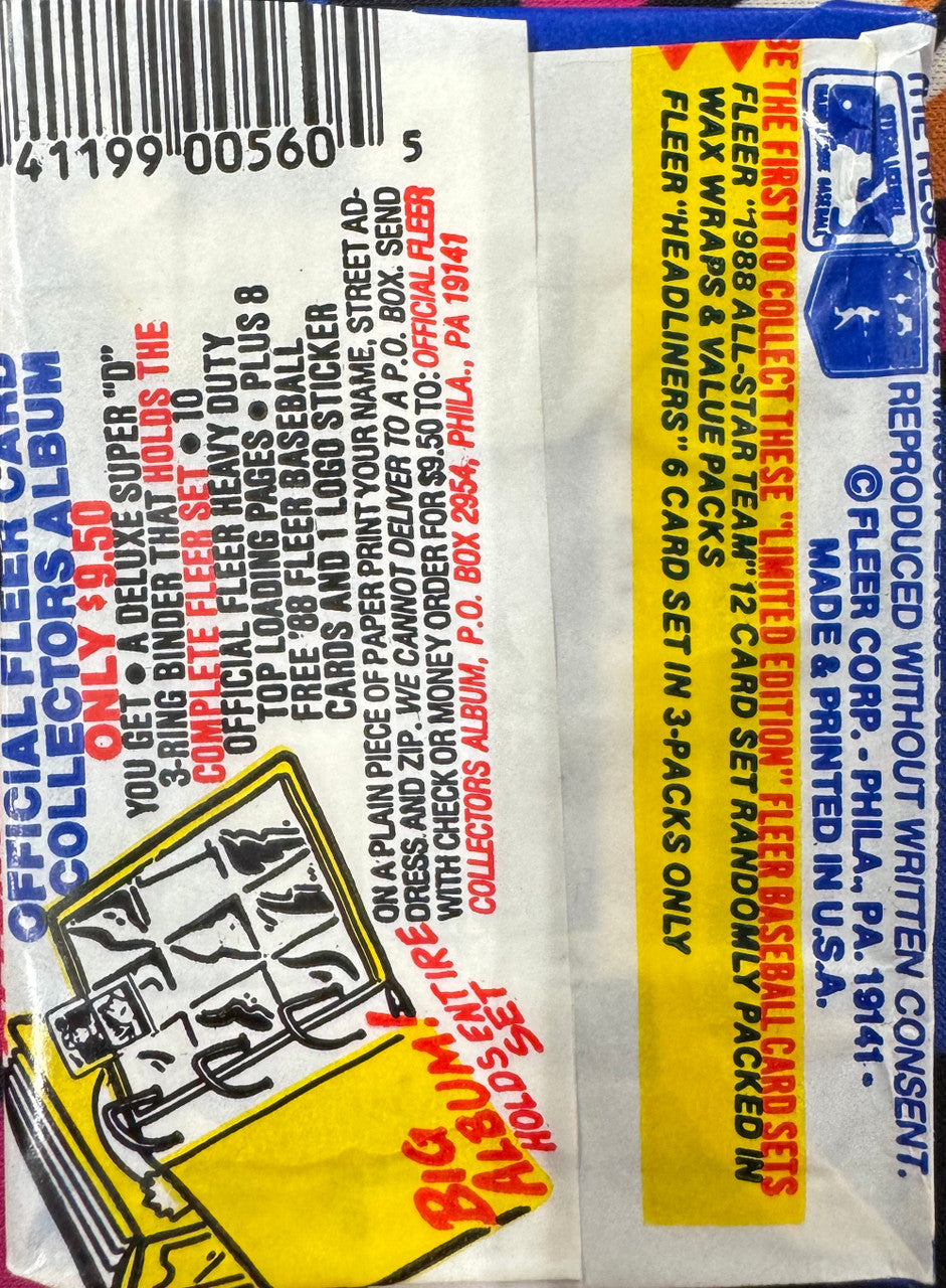 1988 Fleer Baseball Wax Pack