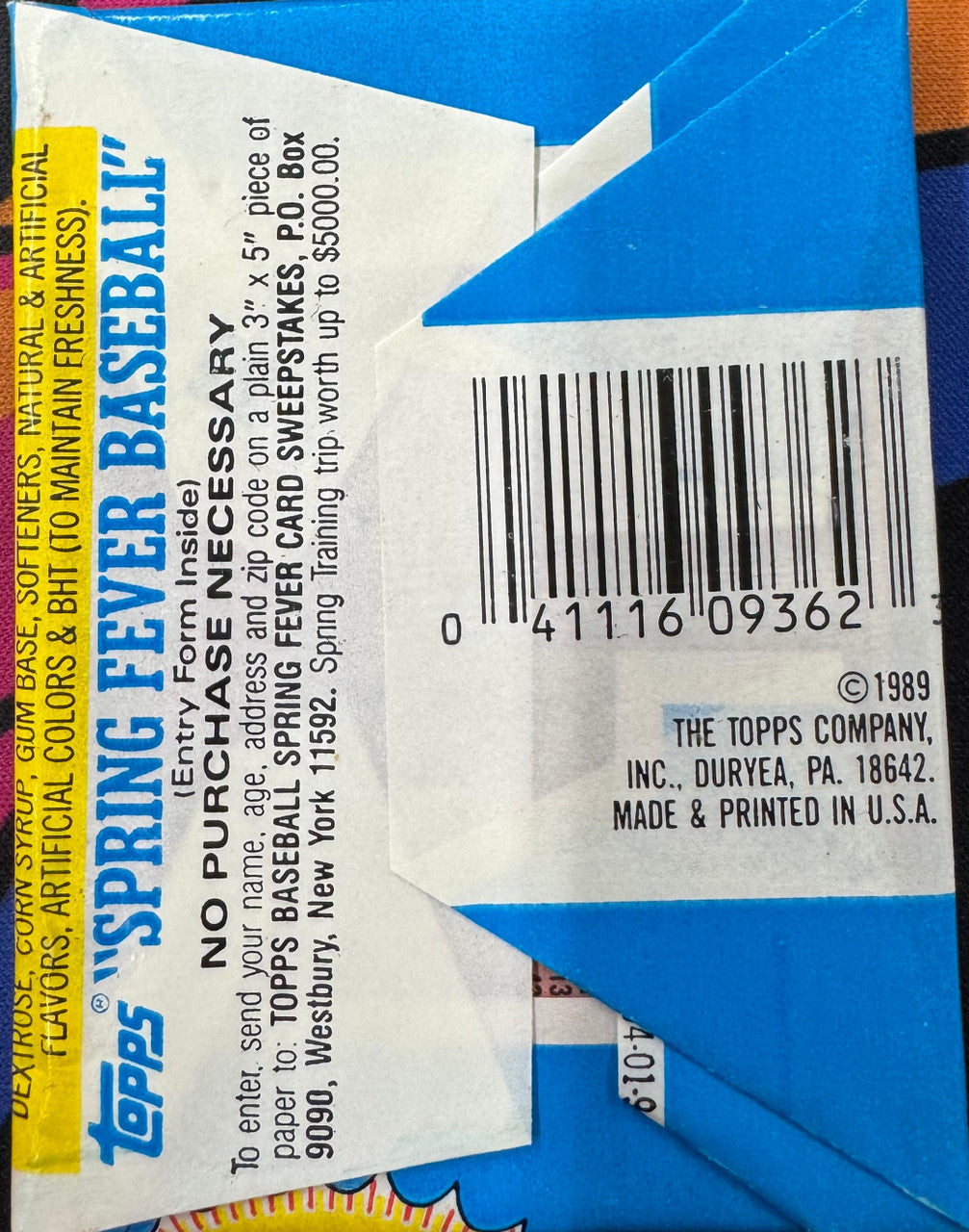 1989 Topps Baseball Wax Pack