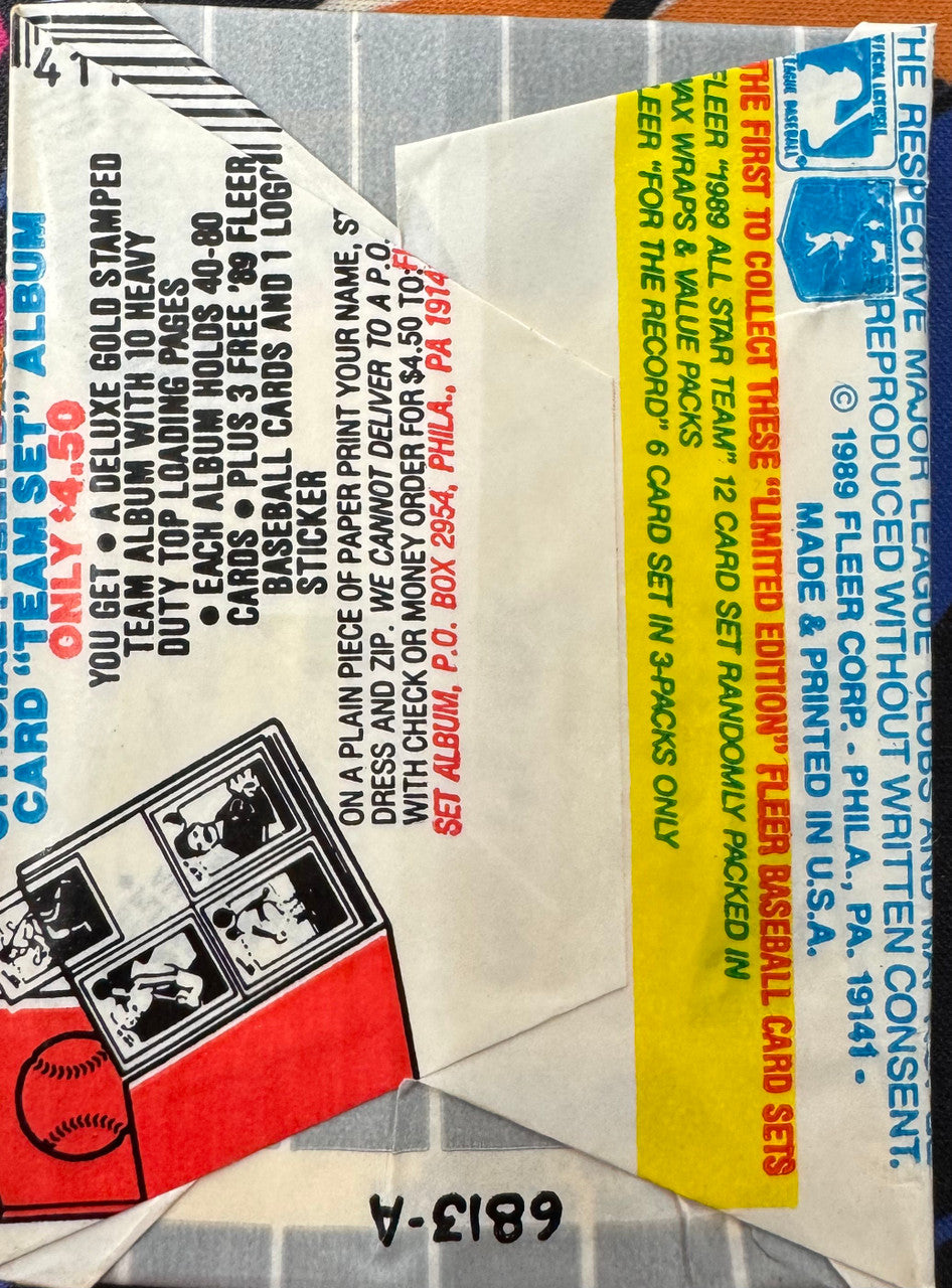 1989 Fleer Baseball Wax Pack