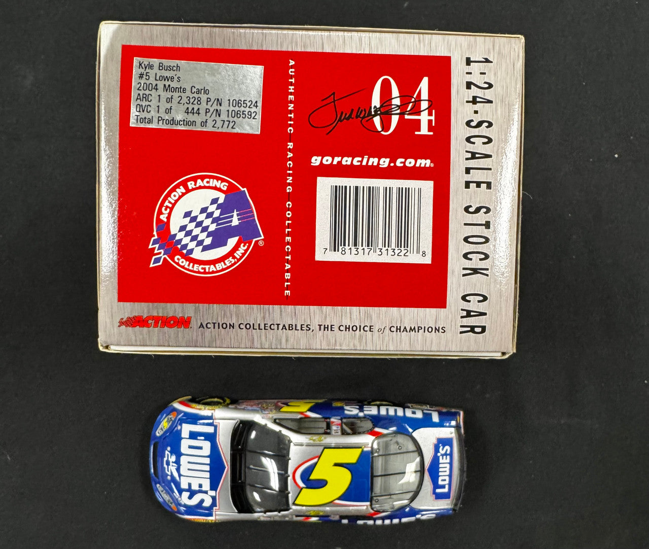 Action Racing Kyle Busch #5 2004 Lowe's Chevrolet Monte Carlo 1:24 Rookie Year