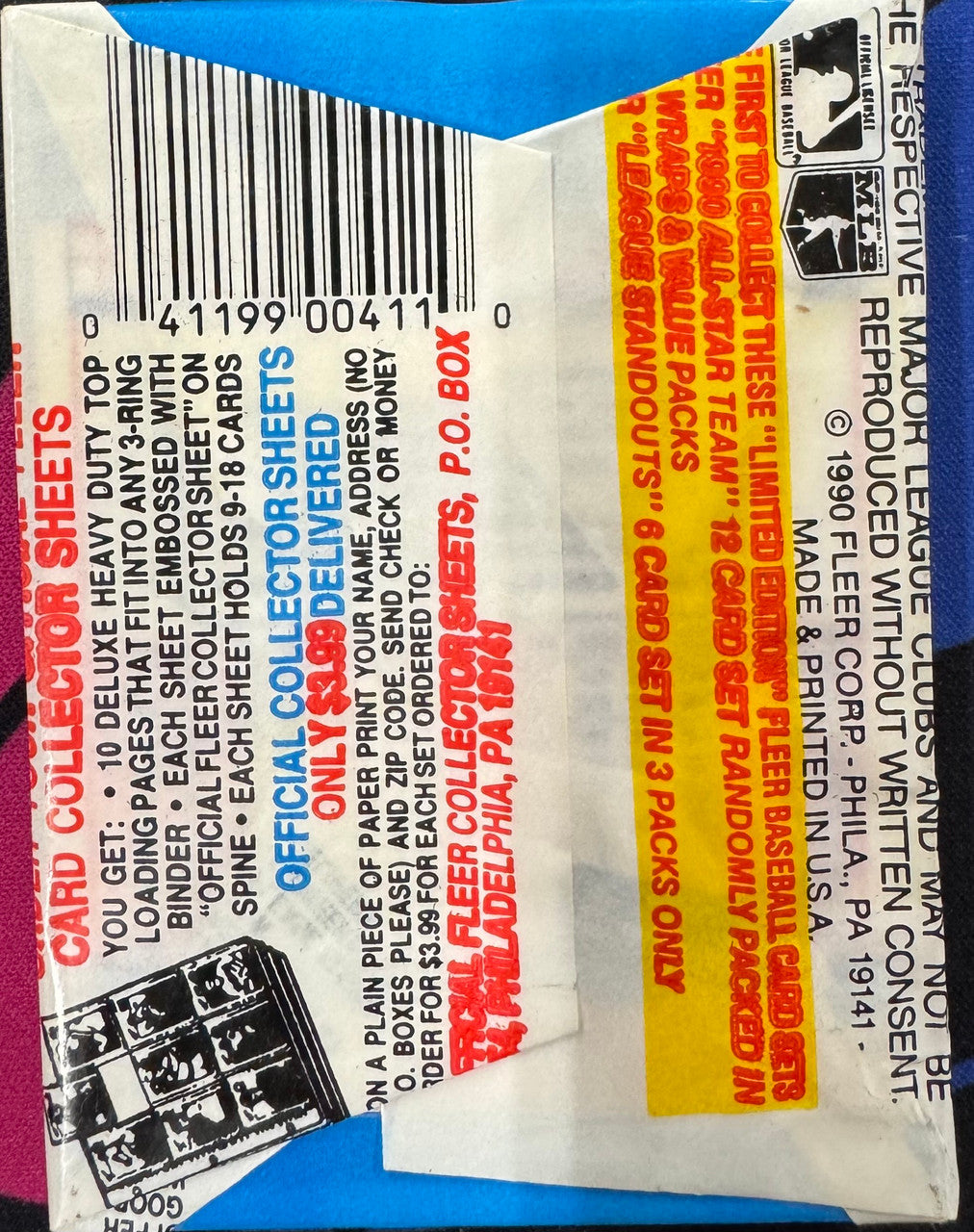 1990 Fleer Baseball Wax Pack