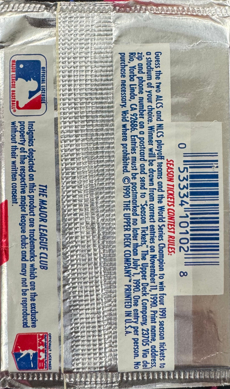 1990 Upper Deck Baseball Low Series Pack