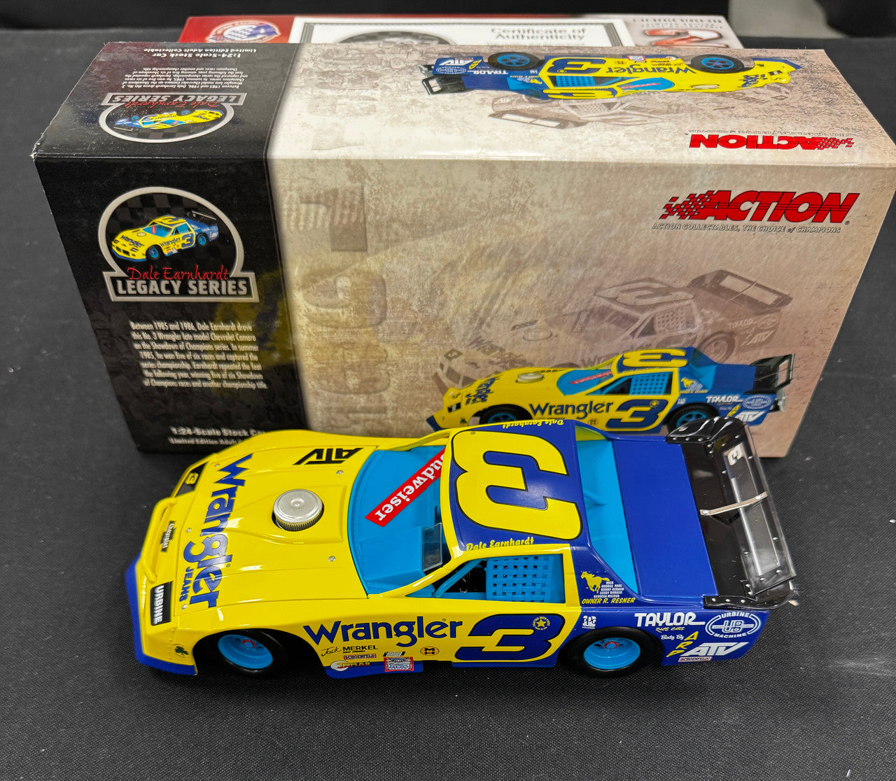 Action Racing Dale Earnhardt #3 1985 Wrangler Jeans Late Model Chevy Camaro 1:24