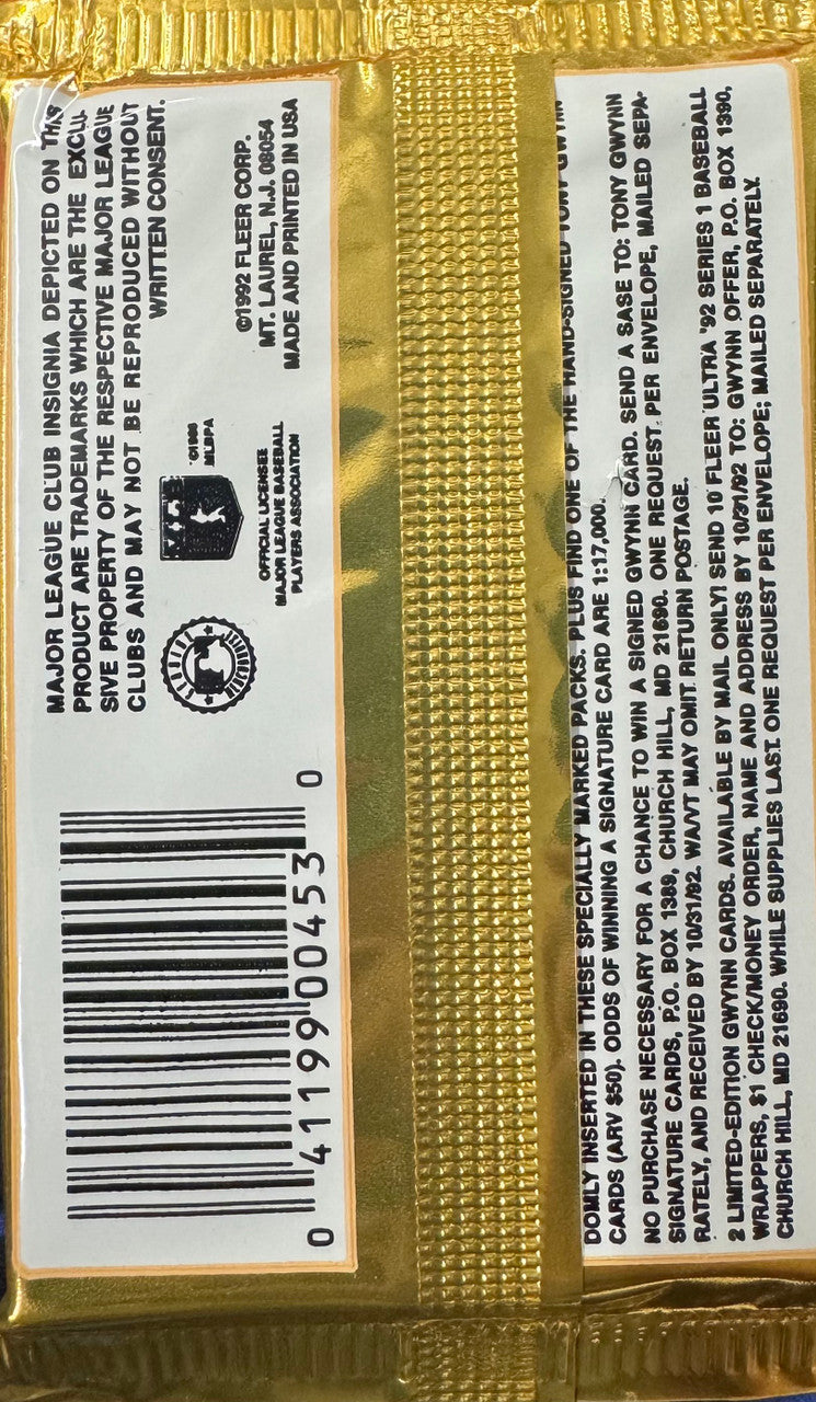 1992 Fleer Ultra Series 1 Baseball Wax Pack