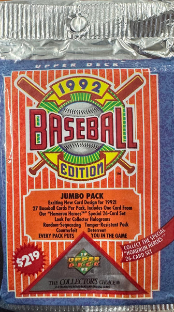 1992 Upper Deck Baseball Jumbo Pack