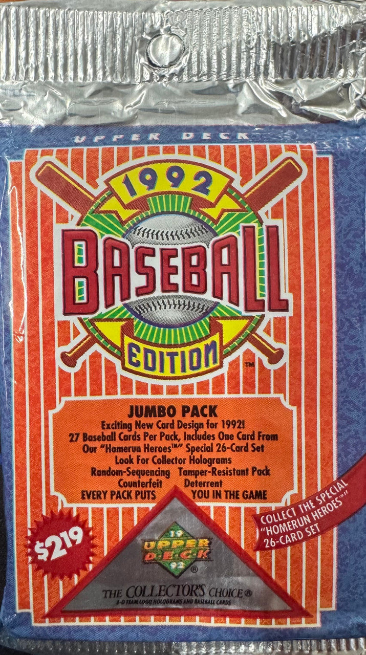 1992 Upper Deck Baseball Jumbo Pack