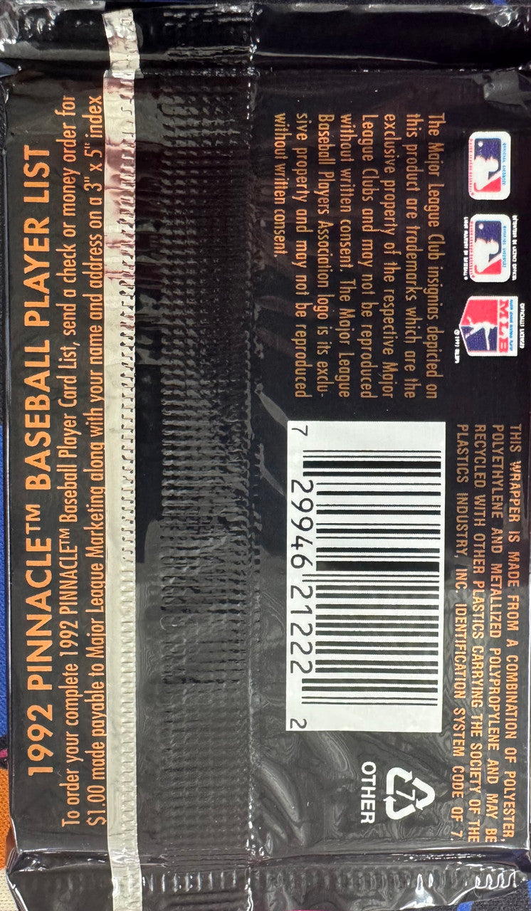 1992 Score Pinnacle Baseball Wax Pack