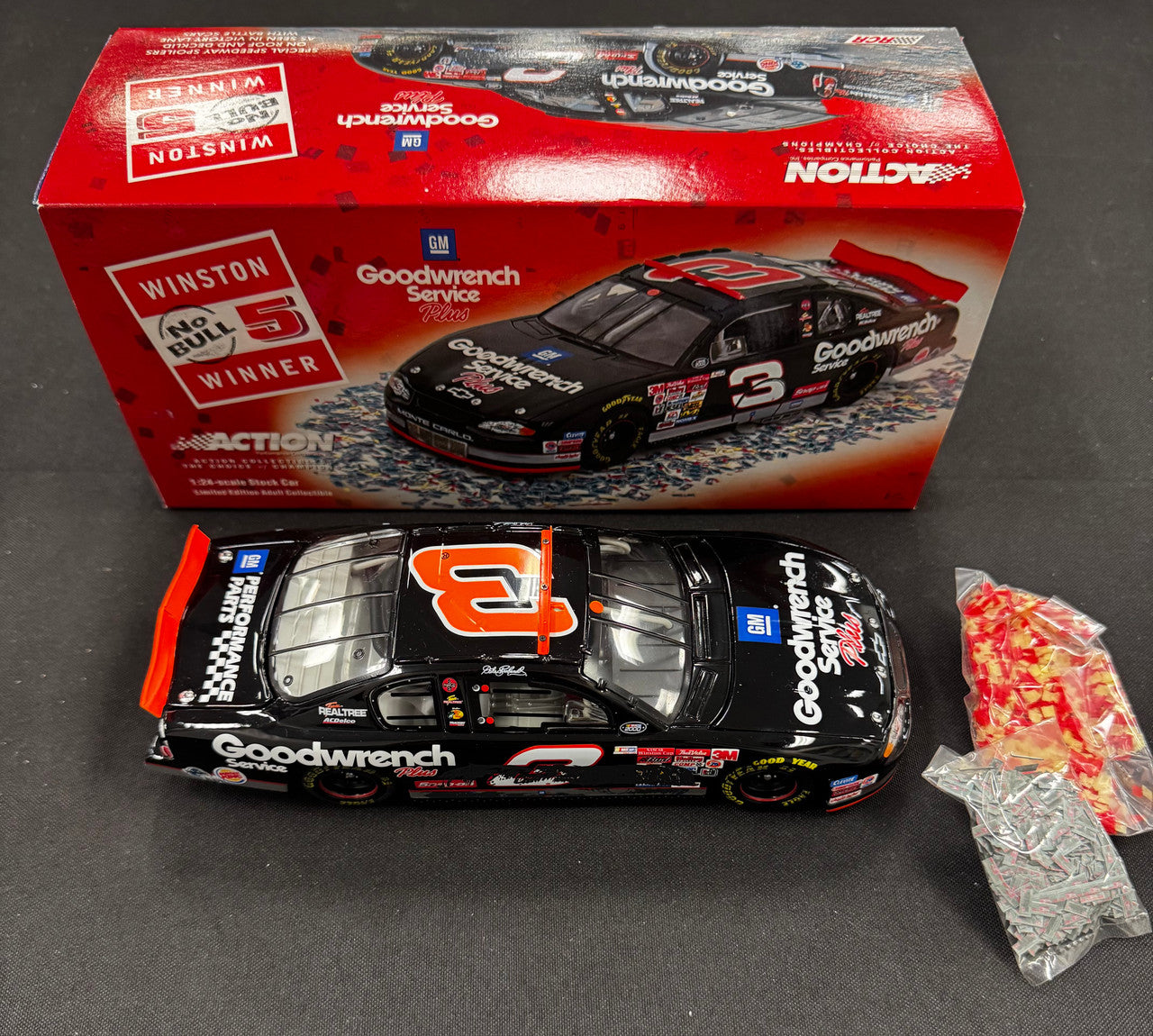 Action Racing Dale Earnhardt #3 GM Goodwrench Service+ No Bull 76th Win 1:24