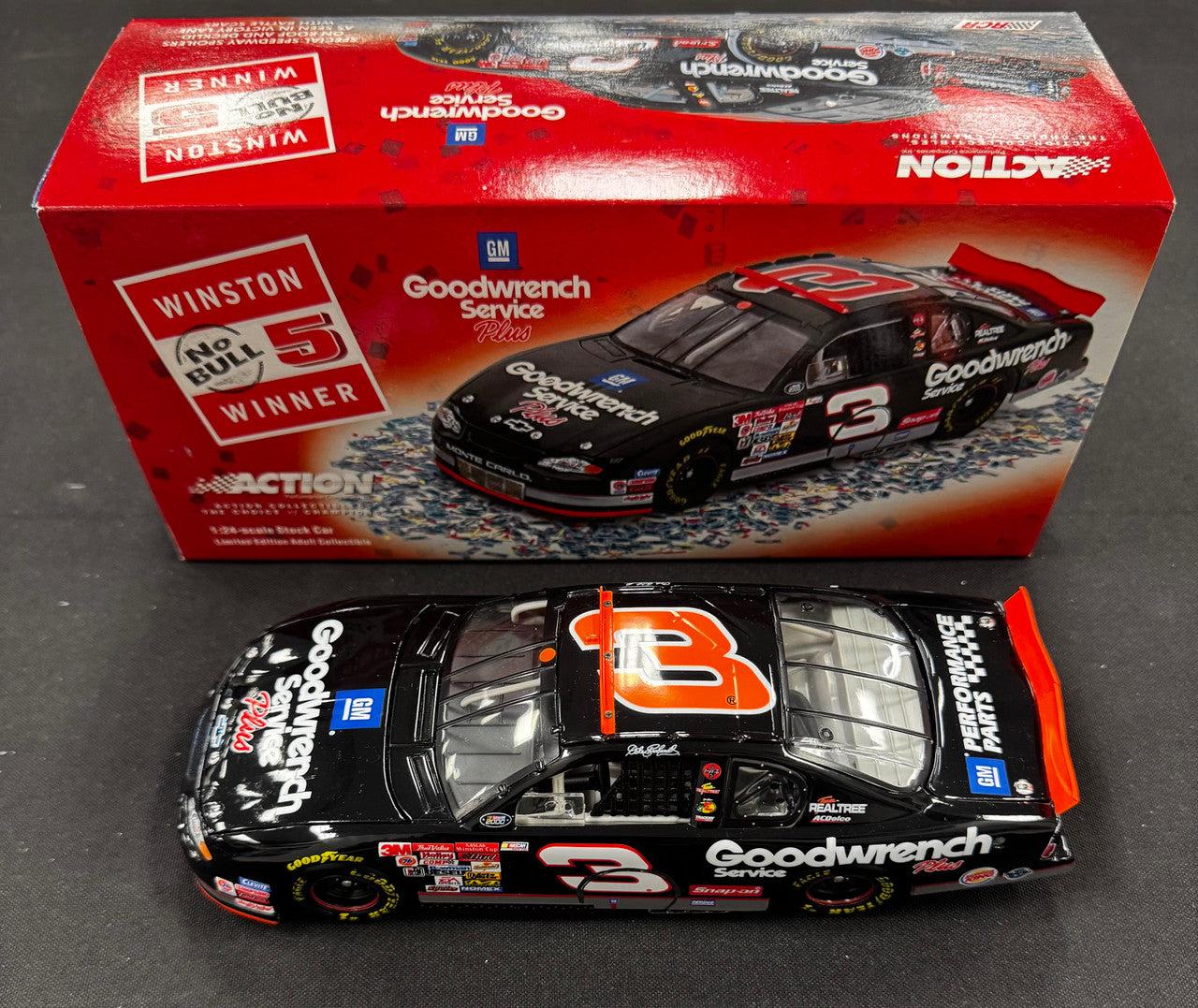 Action Racing Dale Earnhardt #3 GM Goodwrench Service+ No Bull 76th Win 1:24