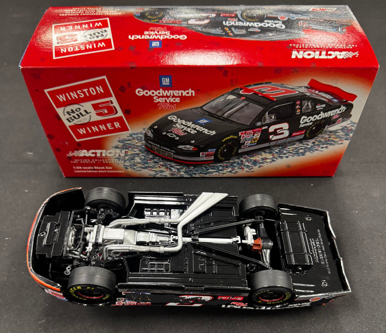 Action Racing Dale Earnhardt #3 GM Goodwrench Service+ No Bull 76th Win 1:24