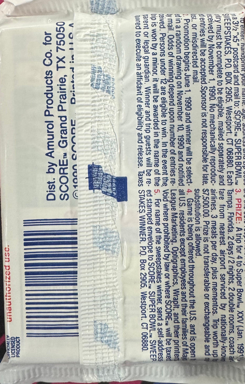 1990 Score Series 1 Football Wax Pack