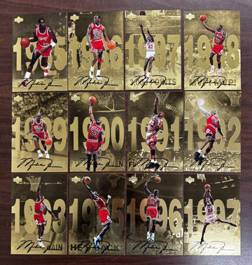 1998-99 Upper Deck Gatorade Michael Jordan Gold Oversized Set (12) "B"