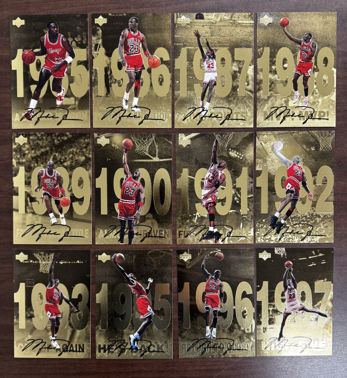 1998-99 Upper Deck Gatorade Michael Jordan Gold Oversized Set (12) "C"