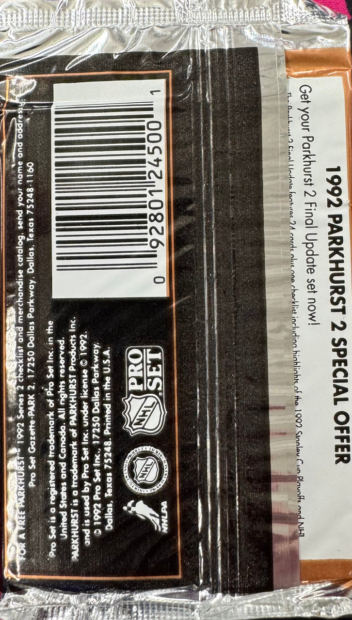 1992/93 Parkhurst NHL Hockey Series 2 Pack